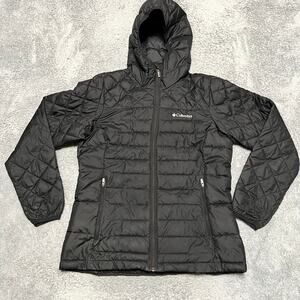 Columbia Coat Womens Small Hooded Puffer Jacket Coat Quilted Black